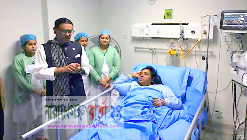 আইভীর শয্যা পাশে ওবায়দুল কাদের