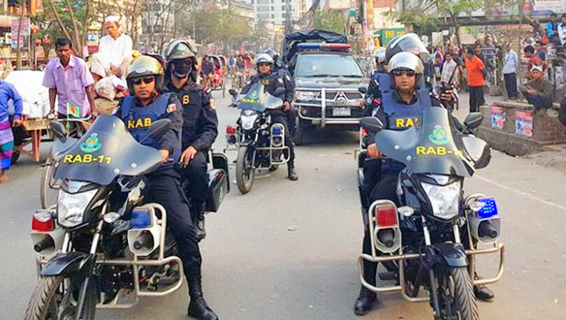 নারায়ণগঞ্জে গণপরিবহনে তল্লাশী ও র‌্যাব পুলিশের টহল