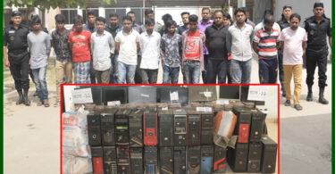পাইরেটেড সিডি ও পাইরেসীর কাজে ব্যবহৃত সরঞ্জামাদি জব্দ