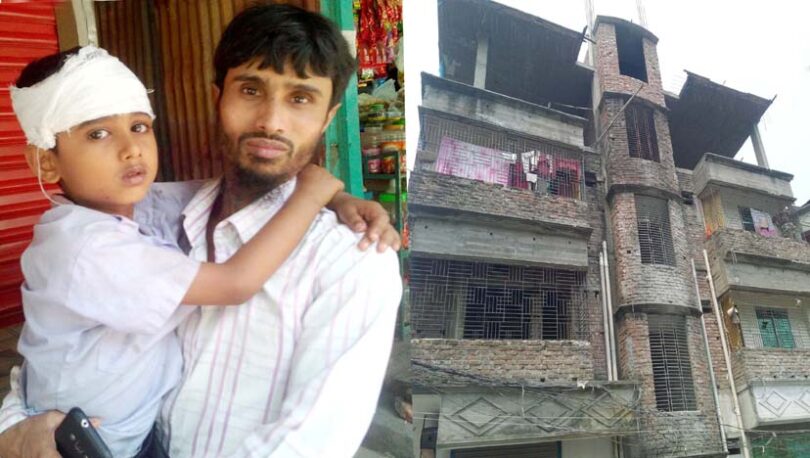বন্দরে ৪তলা ভবন থেকে কাঠ পড়ে দুই শিক্ষার্থী আহত