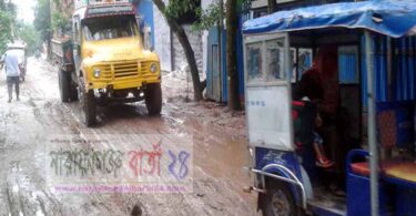 সড়ক নয় যেন জলাভুমি