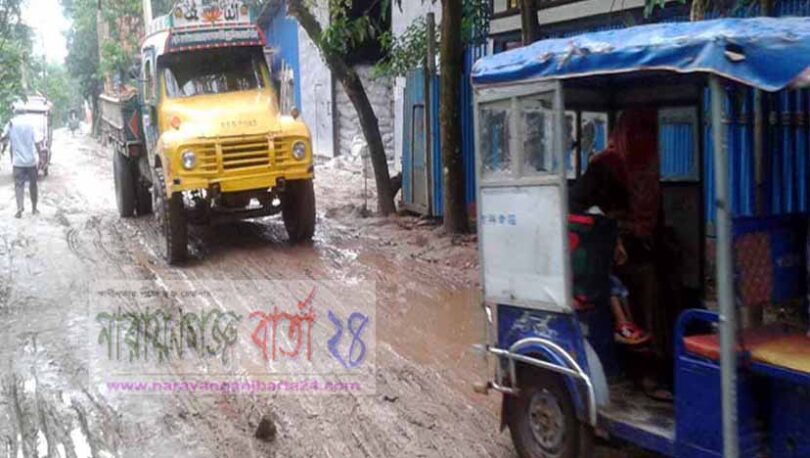 সড়ক নয় যেন জলাভুমি