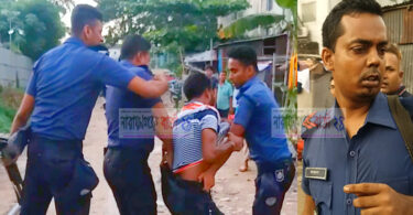পুলিশের মারমুখী ভঙ্গিমায় আতঙ্কে জনসাধারণ!