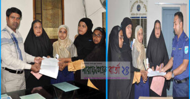 এসপি ও ডিসি বরাবর নিহত সুমনের পরিবাররের স্মারকলিপি প্রদান