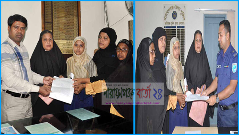 এসপি ও ডিসি বরাবর নিহত সুমনের পরিবাররের স্মারকলিপি প্রদান