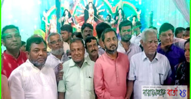 সোনারগাঁয়ে বিভিন্ন পূজা মন্ডপ পরিদর্শন করেছেন আবু জাফর চৌধুরী বিরু