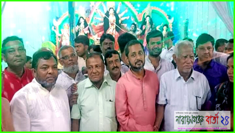 সোনারগাঁয়ে বিভিন্ন পূজা মন্ডপ পরিদর্শন করেছেন আবু জাফর চৌধুরী বিরু