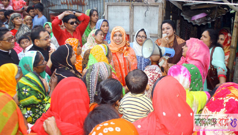 কল্যানি আদর্শ গ্রামে নৌকা প্রতিকে ভোট চাইলেন সালমা ওসমান লিপি