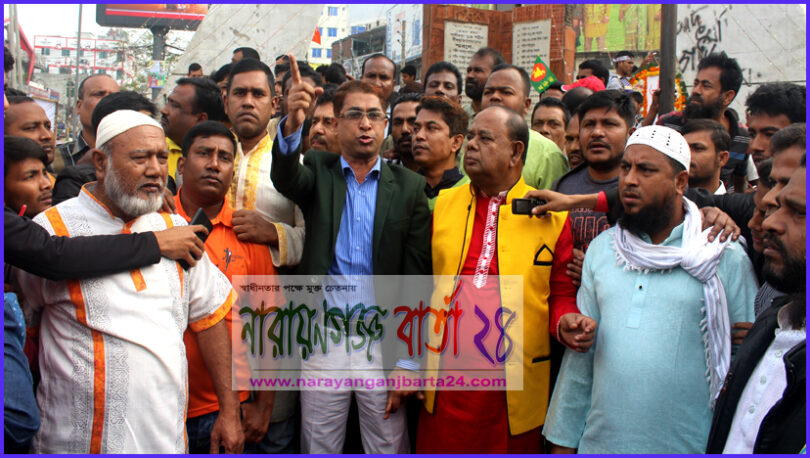 জেলা বিএনপির মামুন মাহমুদের নেতৃত্বে বিজয় স্তম্ভে পুস্পস্তবক অপর্ণ