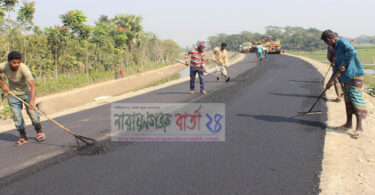 মেঘনা-ধনাগোদা বেড়ি বাঁধ আঞ্চলিক মহাসড়কের কাজ চলছে দ্রুতগতিতে
