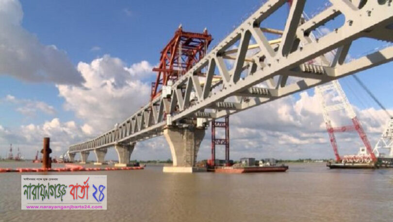 পদ্মা সেতুর ১৬৫০ মিটার দৃশ্যমান