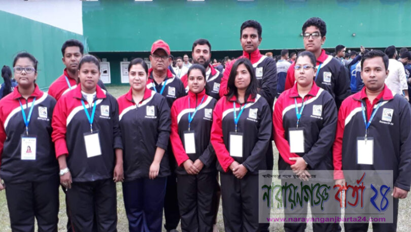 এয়ারগান শ্যূটিং চ্যাম্পিয়নশীপে না.গঞ্জ রাইফেল ক্লাবের দল