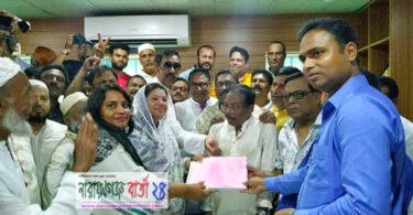 এমপি শামীম ওসমানকে সাথে নিয়ে মনোনয়নপত্র জমা দিলেন রশীদ