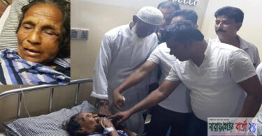 রাস্তায় পড়ে থাকা বৃদ্ধাকে হাসপাতালে নিলেন চেয়ারম্যান মাসুম