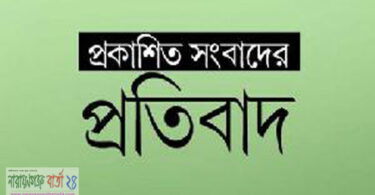 প্রকাশিত সংবাদের প্রতিবাদ