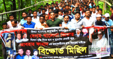 খালেদার মুক্তি ও আবরার হত্যার বিচারের দাবিতে রূপগঞ্জে ছাত্রদলের বিক্ষোভ