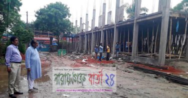 নারায়ণগঞ্জ কলেজের নতুন ভবনের নির্মাণ কাজের পরিদর্শনে সেলিম ওসমান