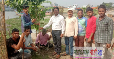 শীতলক্ষ্যা নদী সৌন্দর্য্য বর্ধনে কাউন্সিলর সুলতানের বৃক্ষ রুপনের উদ্বোধন