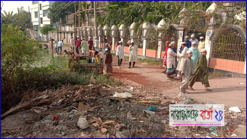 বন্দরে শাহীমসজিদ এলাকায় ময়লায় সয়লাব