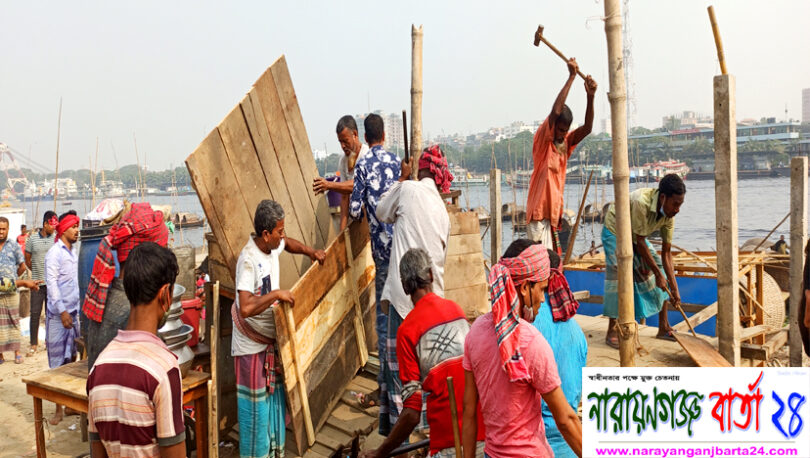 শীতলক্ষ্যার দুই তীরের শতাধিক অবৈধ স্থাপনা উচ্ছেদ