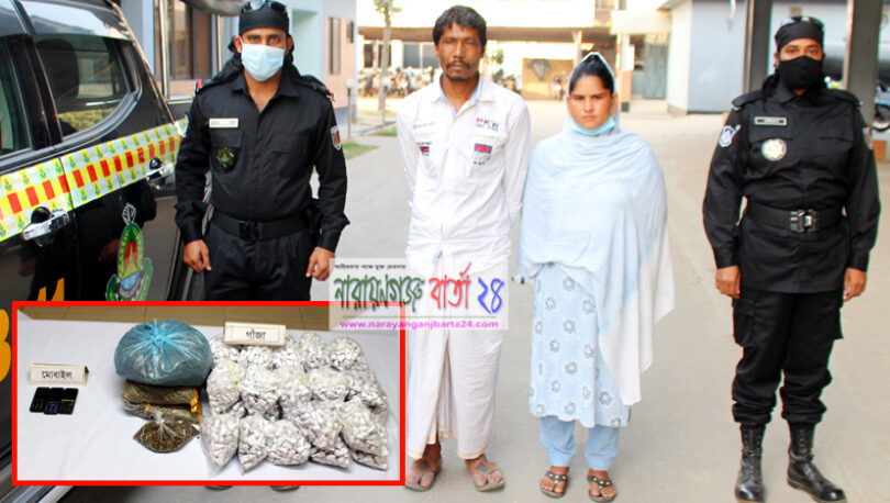 চাঁনমারী বস্তি এলাকায় নারীসহ র‌্যাবের হাতে গ্রেফতার ২, গাঁজা উদ্ধার