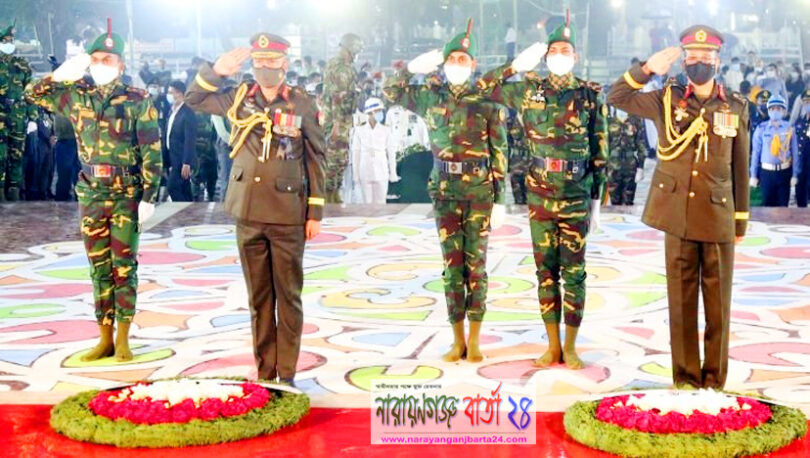 রাষ্ট্রপতি ও প্রধানমন্ত্রীর পক্ষে ভাষা শহীদের প্রতি শ্রদ্ধা