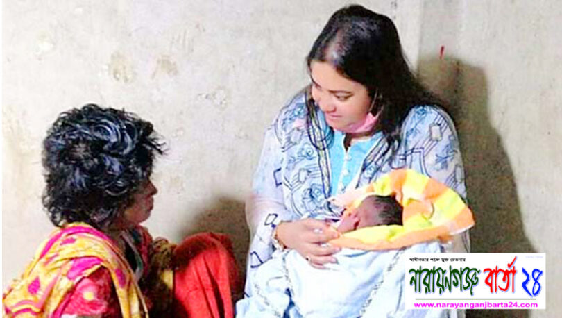 সেই পাগলি ও নবজাতকের পাশে দাড়ালেন ইউএনও নাহিদা বারিক