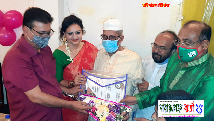আনন্দধাম থেকে বীর মুক্তিযোদ্ধা সৈয়দ লুৎফর রহমানকে সম্বর্ধনা
