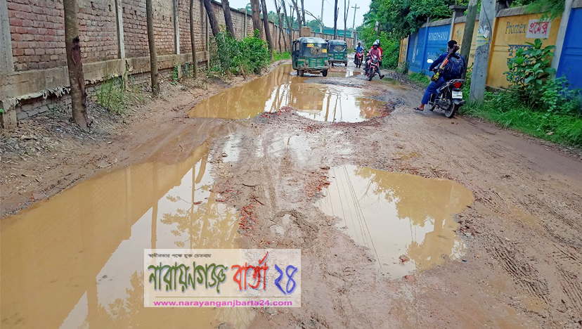 ডেমরা-রূপগঞ্জ-কালীগঞ্জ সড়ক ঝুঁকিপূর্ণ, পথচারীদের চরম দুর্ভোগ
