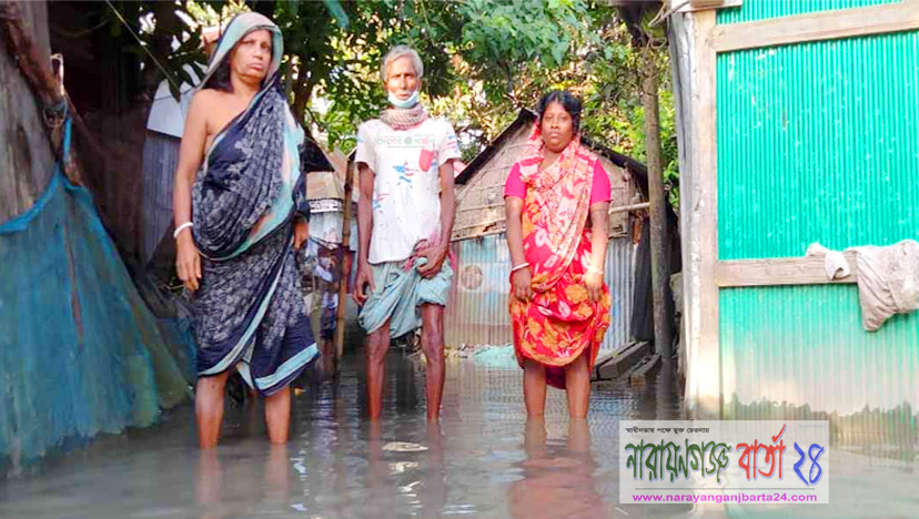 সোনারগাঁয়ে পানিবন্দি দুই শতাধিক পরিবার