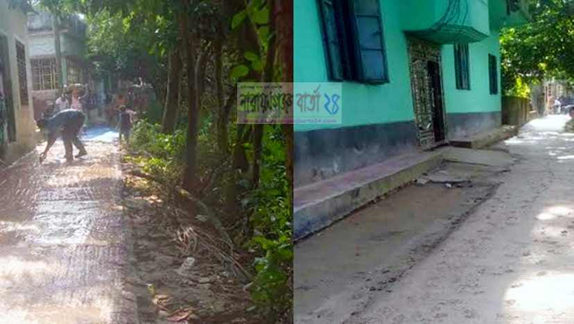 দেলোয়ার চেয়ারম্যানের তত্বাবধানে কল্যান্দী-হাজীপুর সড়কের কাজ সম্পন্ন