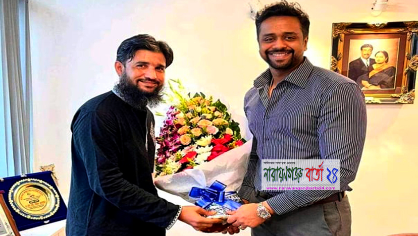 অয়ন ওসমানের সাথে যুবলীগ নেতা সাজনের কুশল বিনিময়