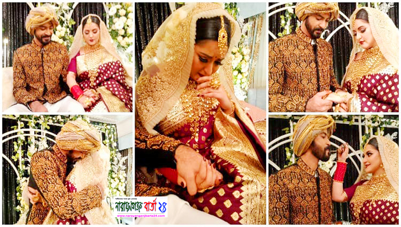 বিয়ের আসরে কাঁদলেন পরী, জড়িয়ে নিলেন রাজ